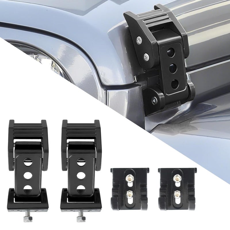 Averlongaz Hood Latches Compatible with Jeep Wrangler JK JKU 2007-2018, JL JLU 2018-2025, Gladiator JT 2020-2025 1 Pair (Black) - Image 1